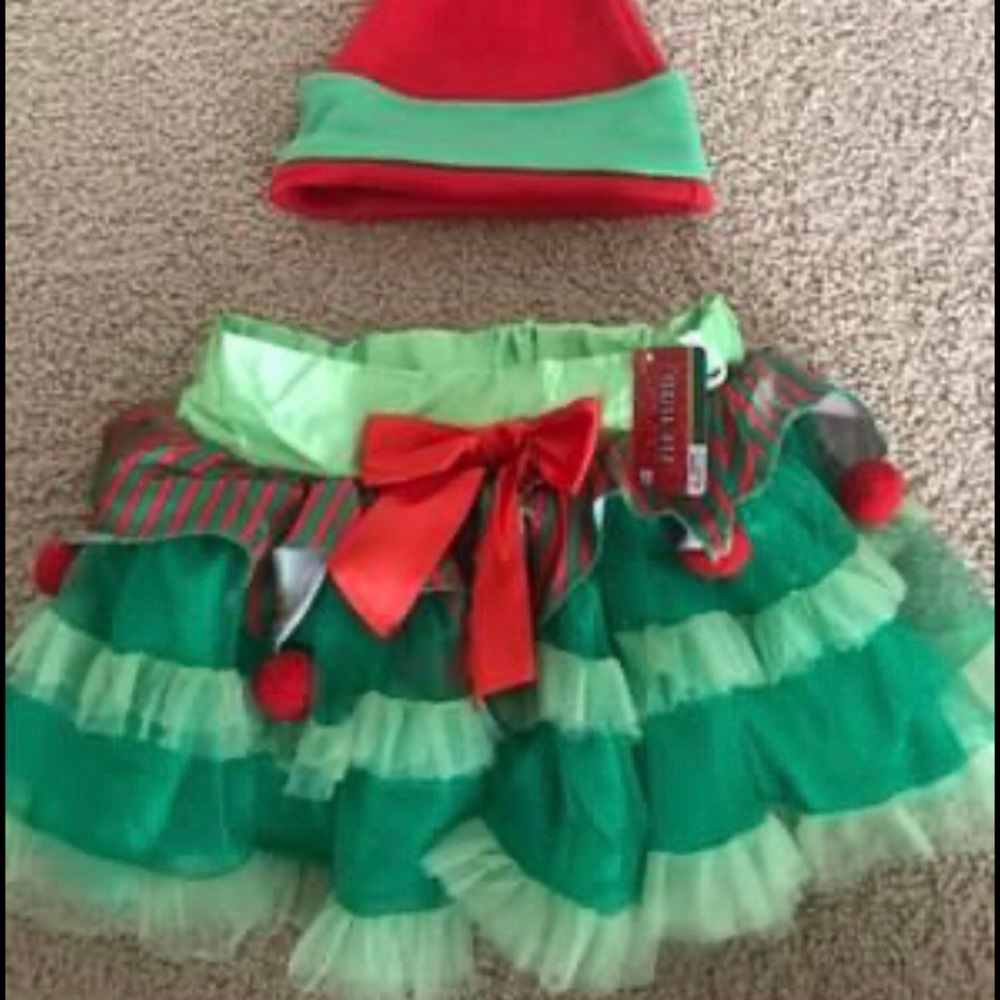 Elf Tutu and Hat 3T